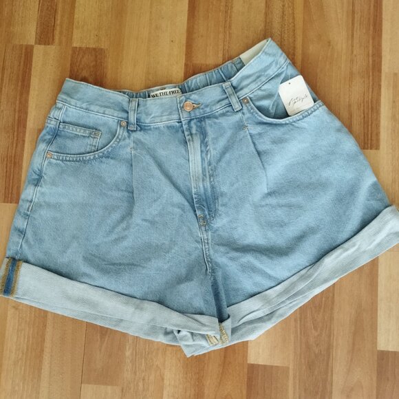 Free People Blue Jean Shorts Casual Denim - Picture 6 of 8